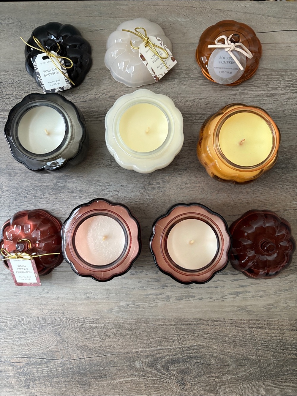 Lot of 5 Target Assorted Glass Pumpkin Candles - Picture 3 of 3